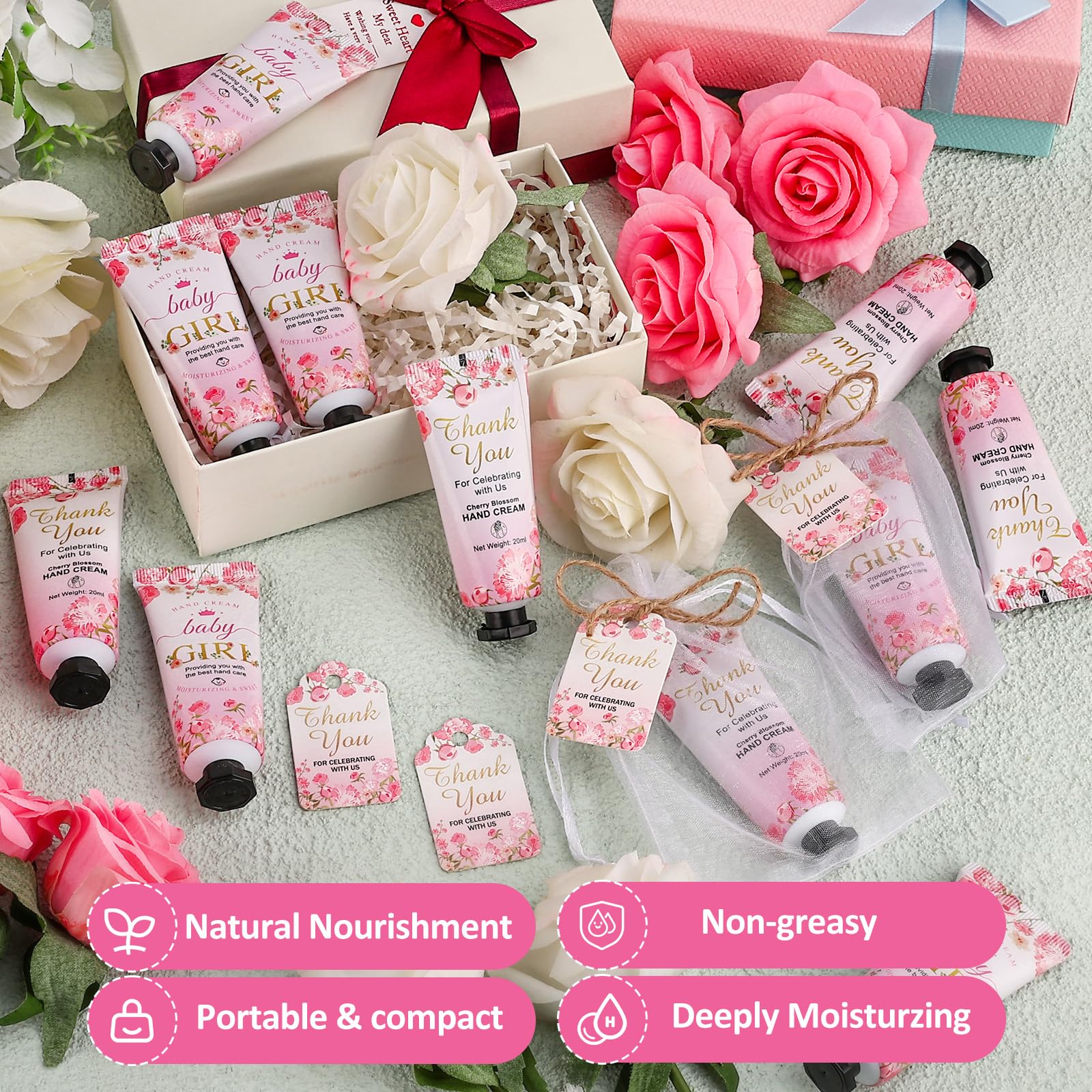 VISCOO pink floral design return gifts for wedding and baby shower guests