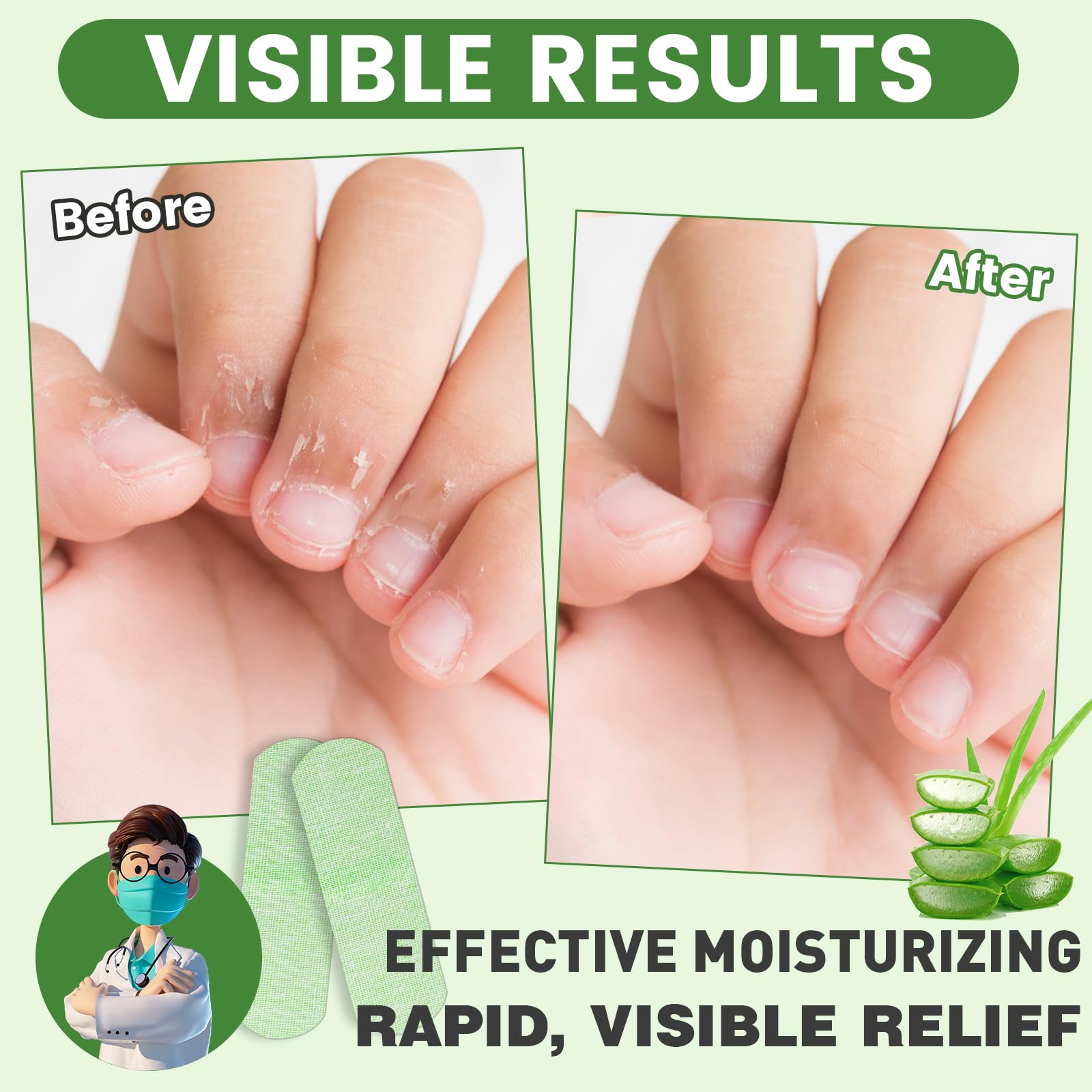 TEAWOO aloe vera finger protective adhesive patch dimensions and breathable material close up