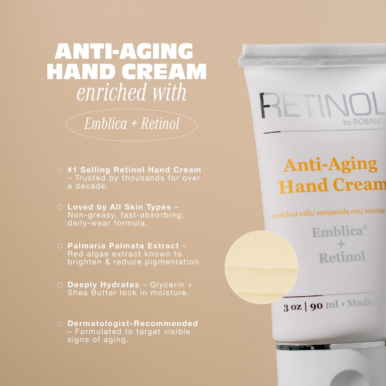 Robanda Retinol Anti Aging Treatment tube lying down on a clean surface