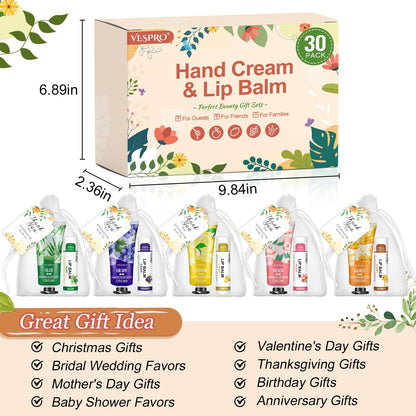 Shea butter enriched hand lotions and soothing lip balms from the USA imported VESPRO bundle pack.