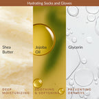 Person wearing Epielle hydrating hand gloves for at home spa treatment