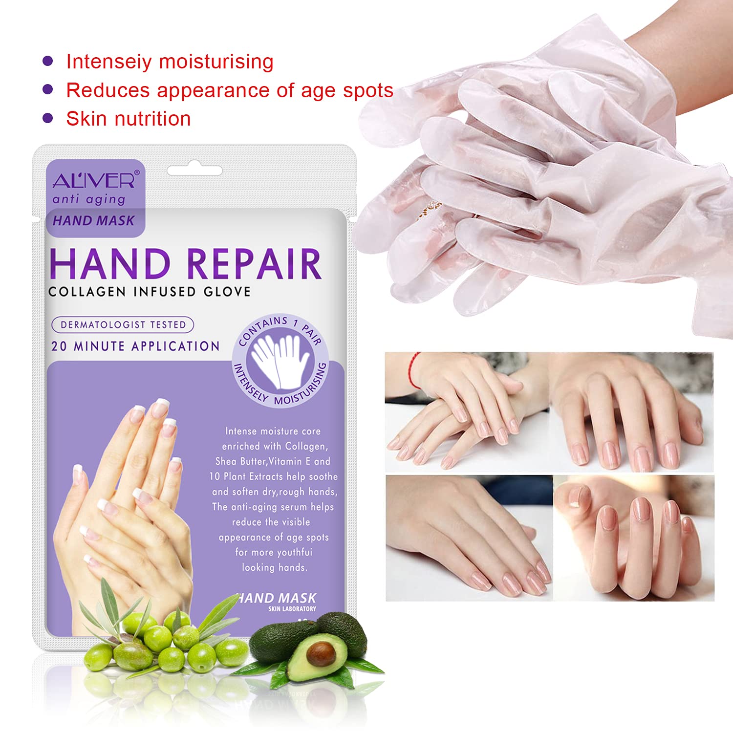 Aiqiusha hand repair mask gloves packaging details