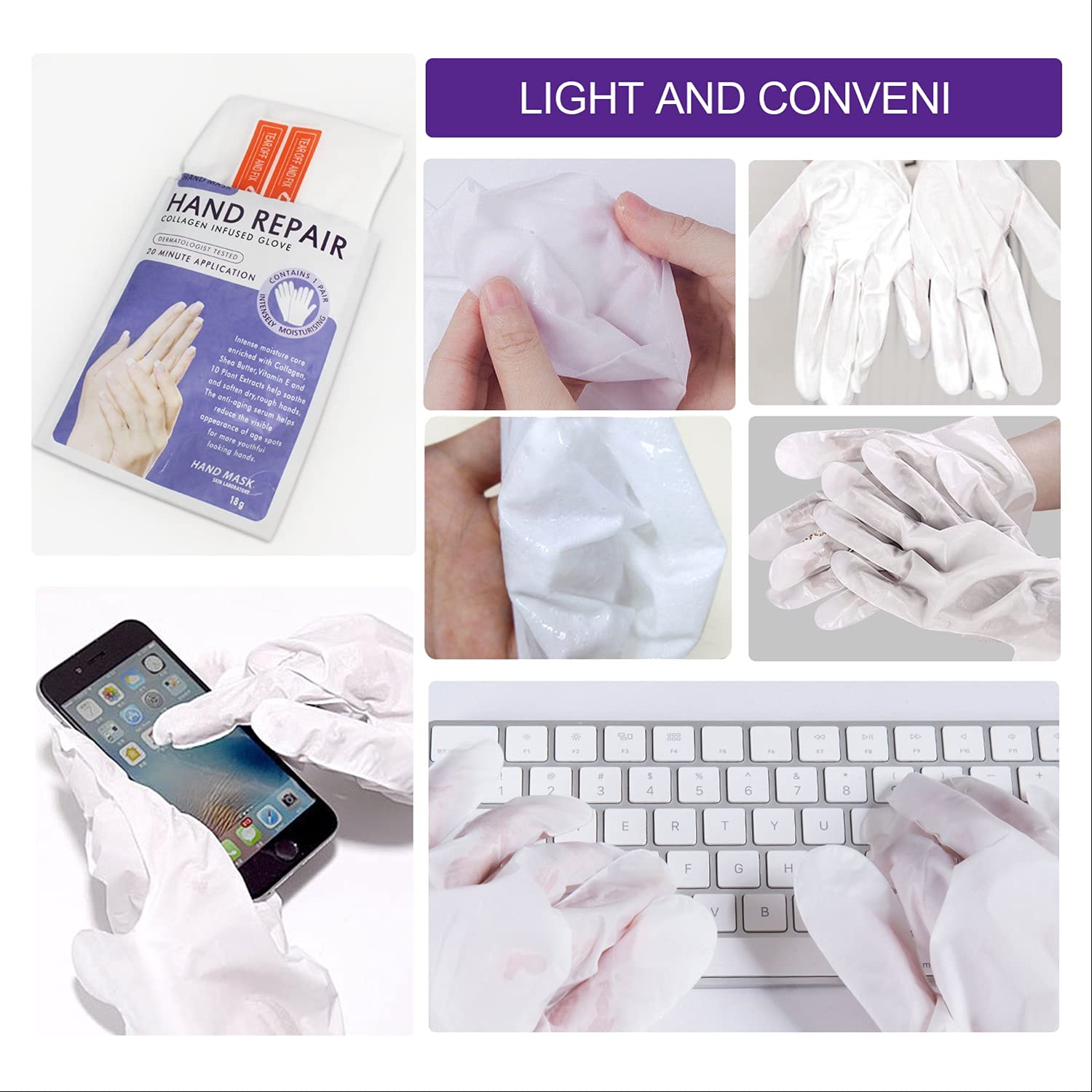 Directions for use for Aiqiusha collagen hand gloves