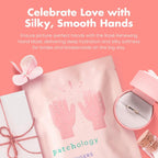 Patchology Rosé Fingers hand mask gloves application