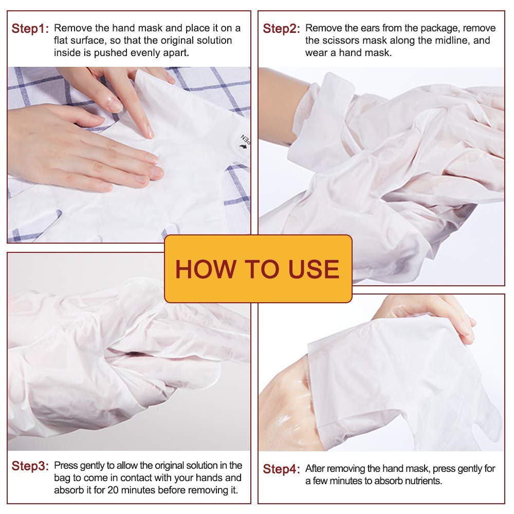 Top view of Zixaok 5 pairs hand mask set box