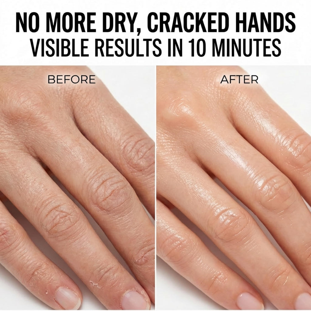 Wonder Family moisturizing hand gloves being worn by a woman