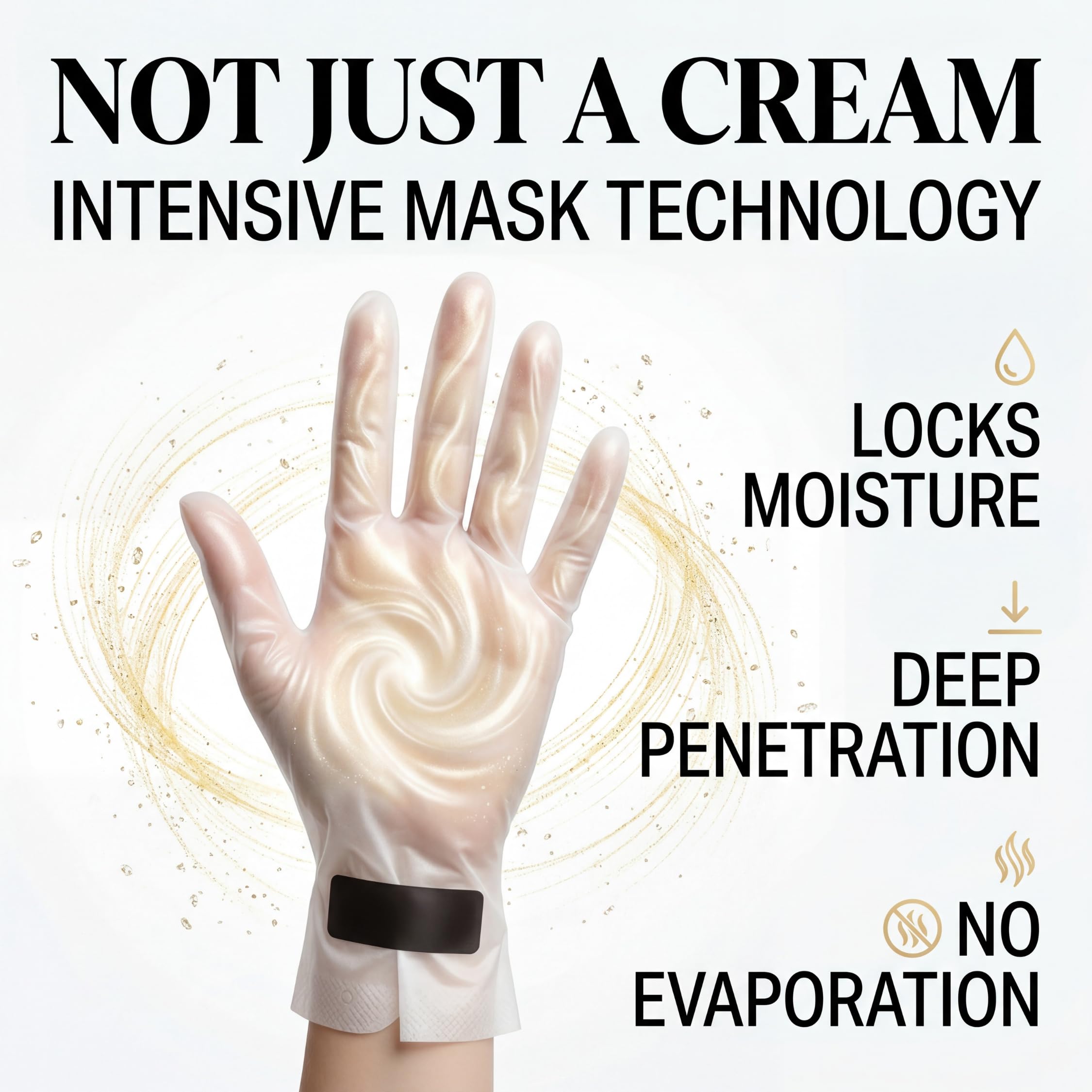 Close-up of hands before and after using Korean hydrating hand mask