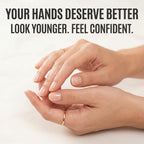 Comparison of dry hands before and after using collagen hand masks