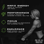 Side view of Military Energy Gum packaging showing nutritional facts and ingredients