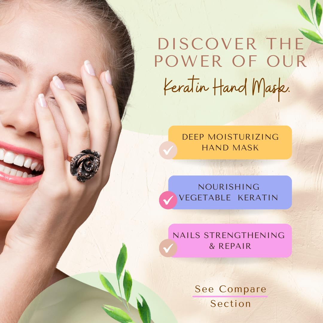 Individual pair of Bodipure keratin moisturizing hand treatment gloves