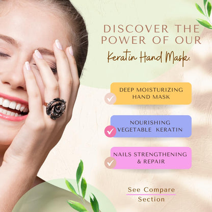 Individual pair of Bodipure keratin moisturizing hand treatment gloves