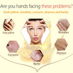Peeling off the La Milee honey hand wax film