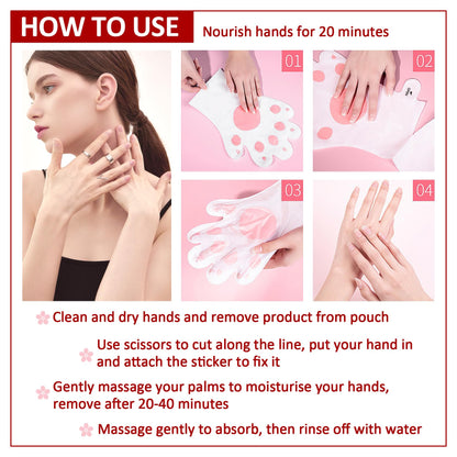 PPPanYiDi hand mask gloves being used for home spa treatment