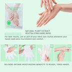 Open packet showcasing individual hydrating hand mask gloves