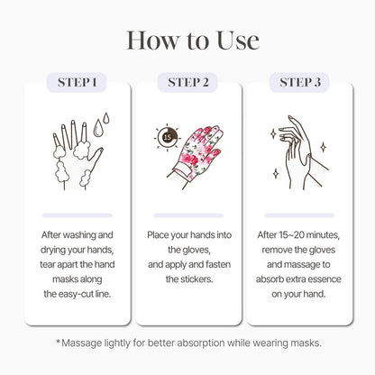 Brand logo and product name on Koelf hand mask packaging