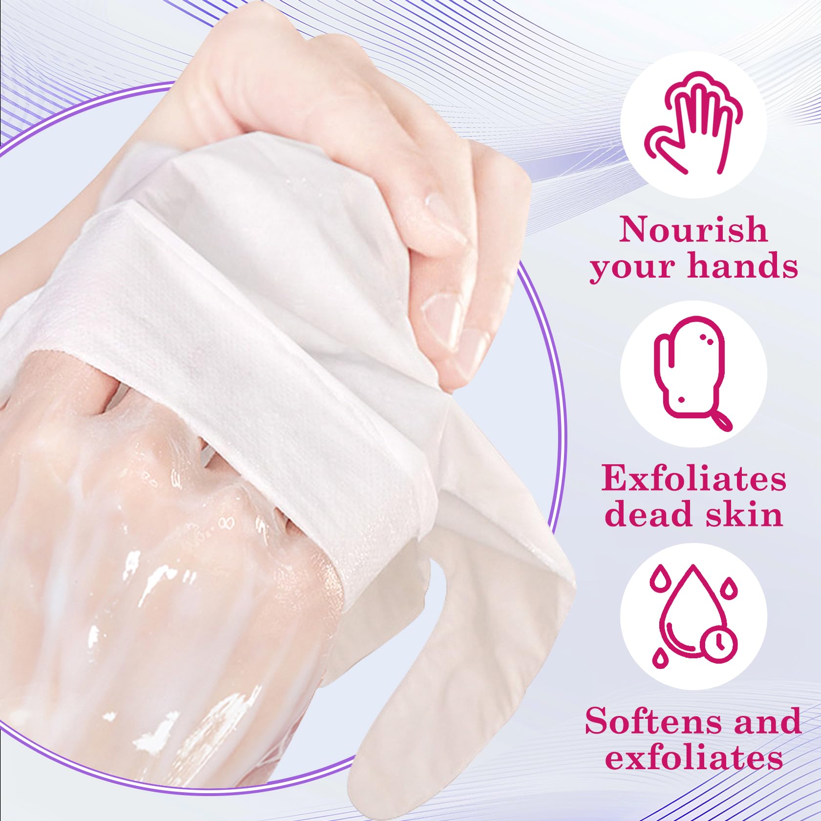 Detailed view of Lzylls hand mask serum pouch
