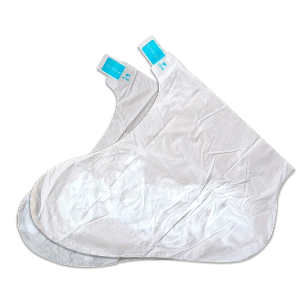Usage of Bodipure moisturizing socks on feet