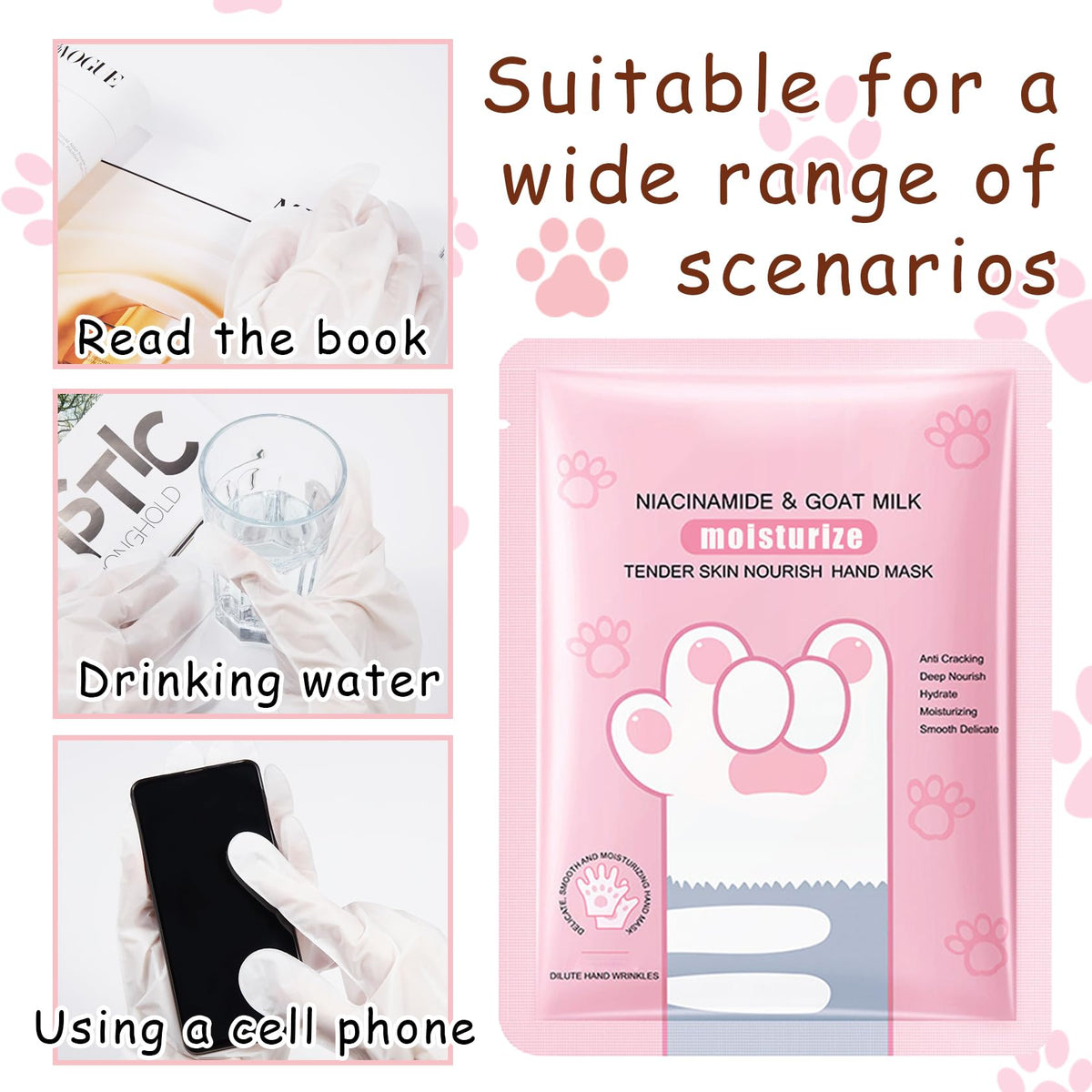 Instructions on how to use Dwdiwen nourishing hand gloves