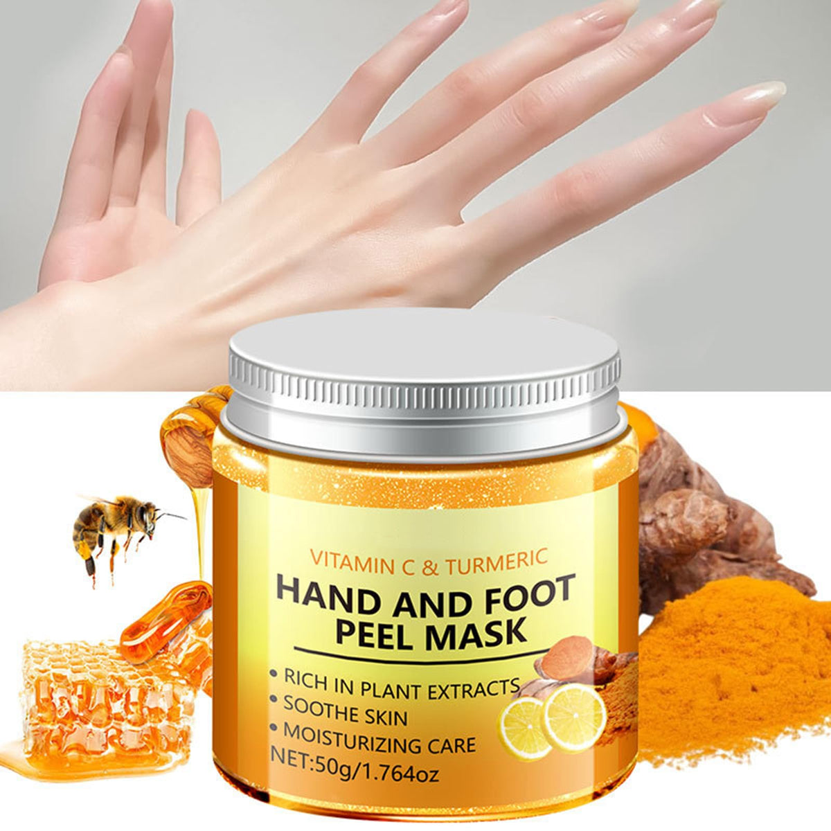 Travel-friendly 50 gram Laikme Vitamin C and Turmeric mask packaging.
