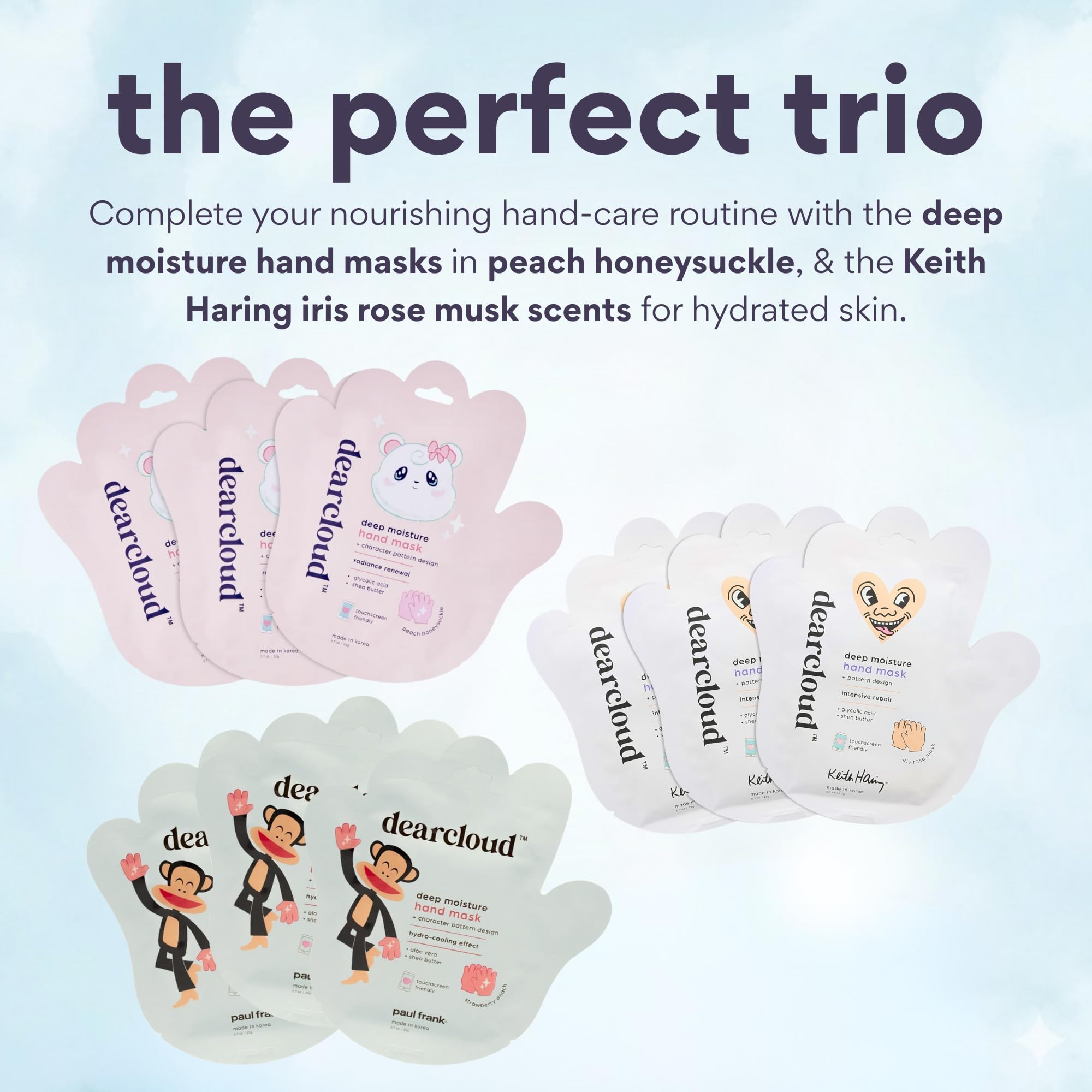 Instructions for using Dearcloud moisturizing hand mask