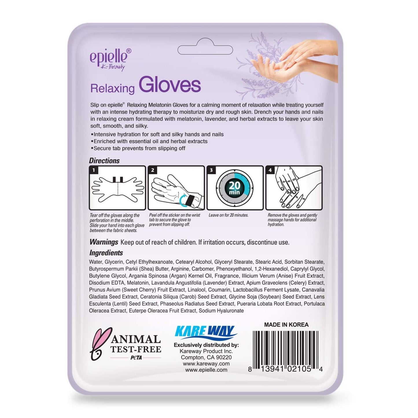 6 pairs of Epielle moisturizing hand gloves in packaging