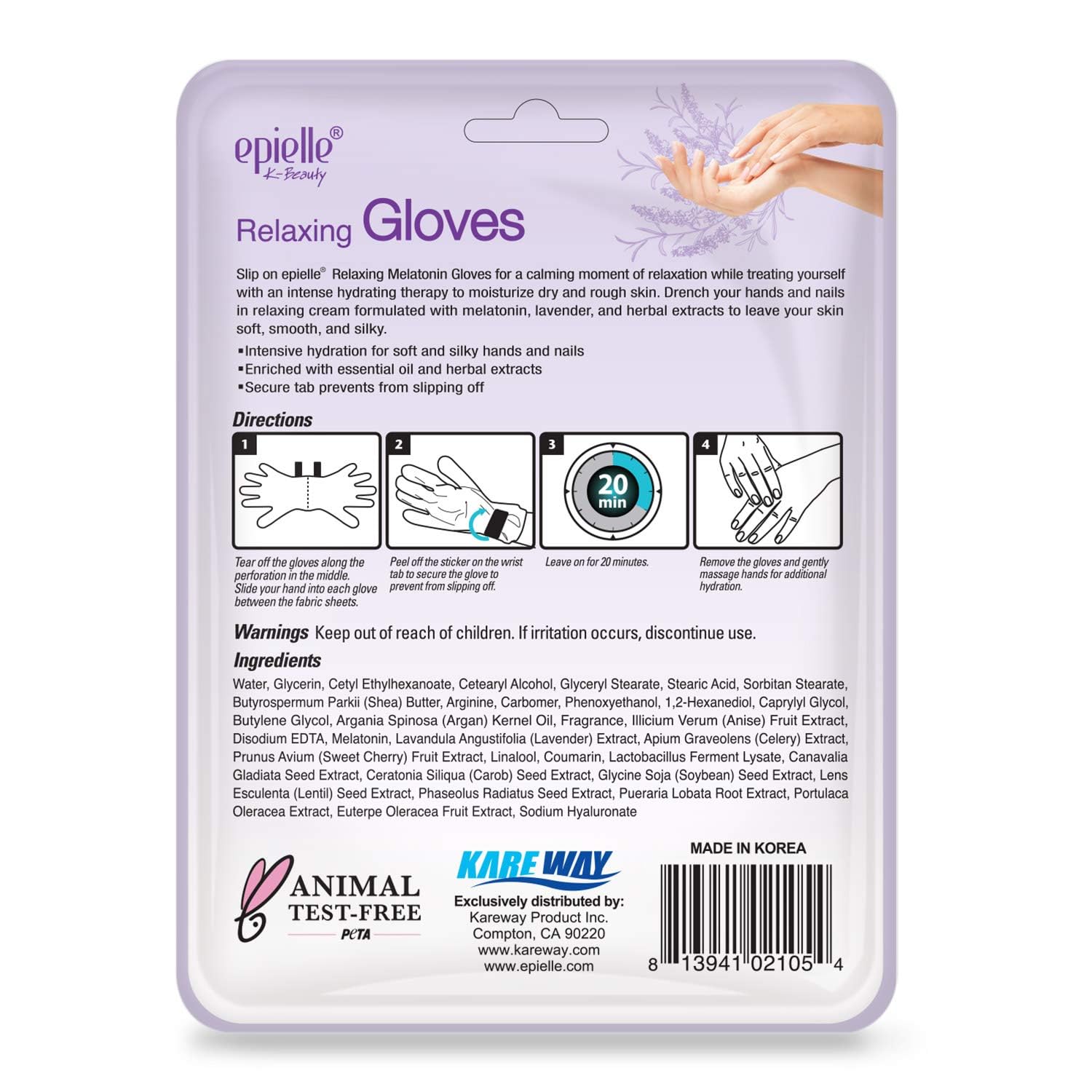 6 pairs of Epielle moisturizing hand gloves in packaging