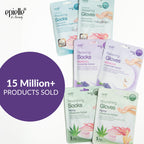 Ingredients list on Epielle lavender hand mask retail packaging