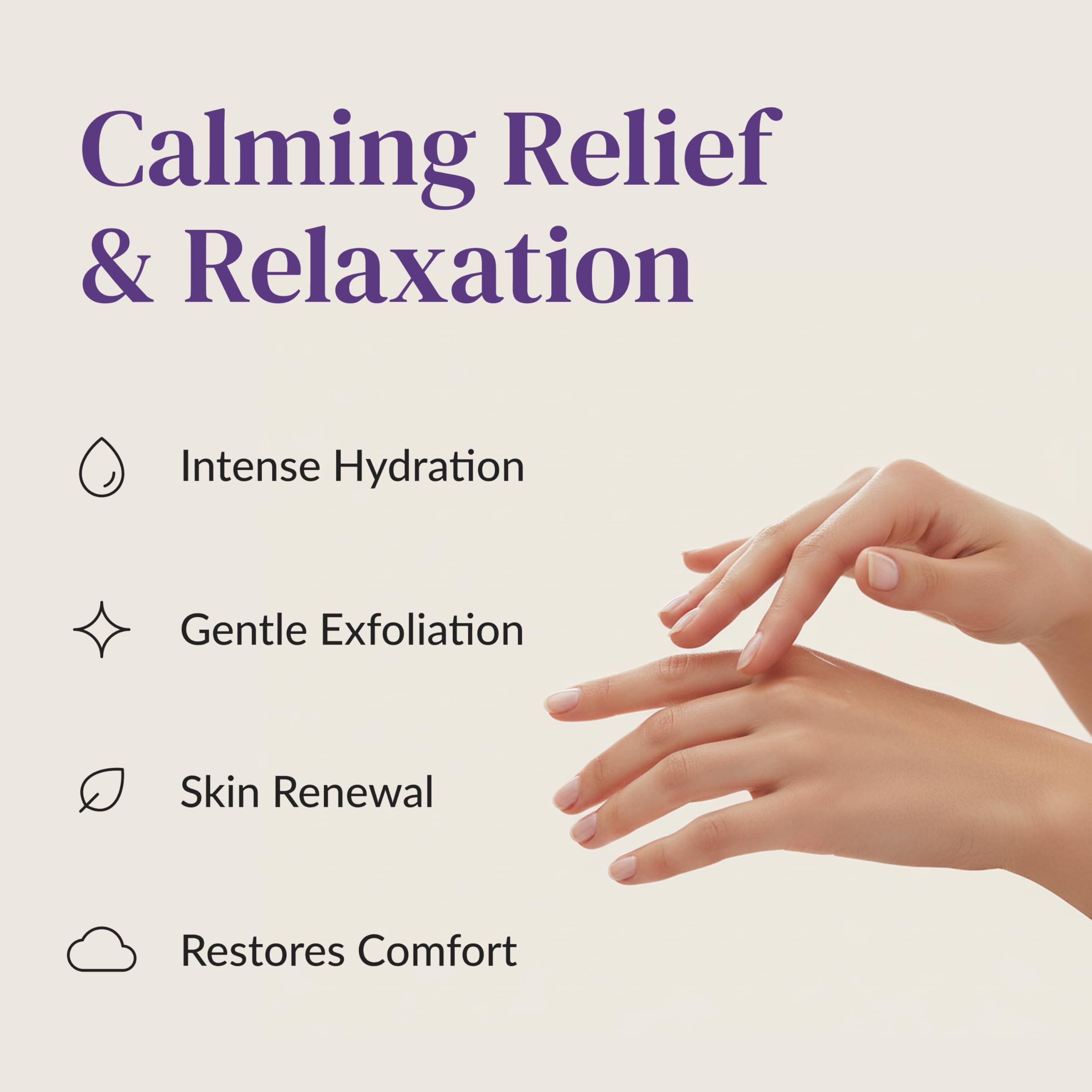 Person wearing Epielle lavender hand mask treatment