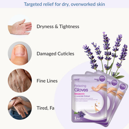 Close up of Epielle relaxing hand mask ingredients list