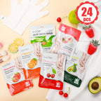 Swiffen moisturizing hand masks showing various fruit scent variants