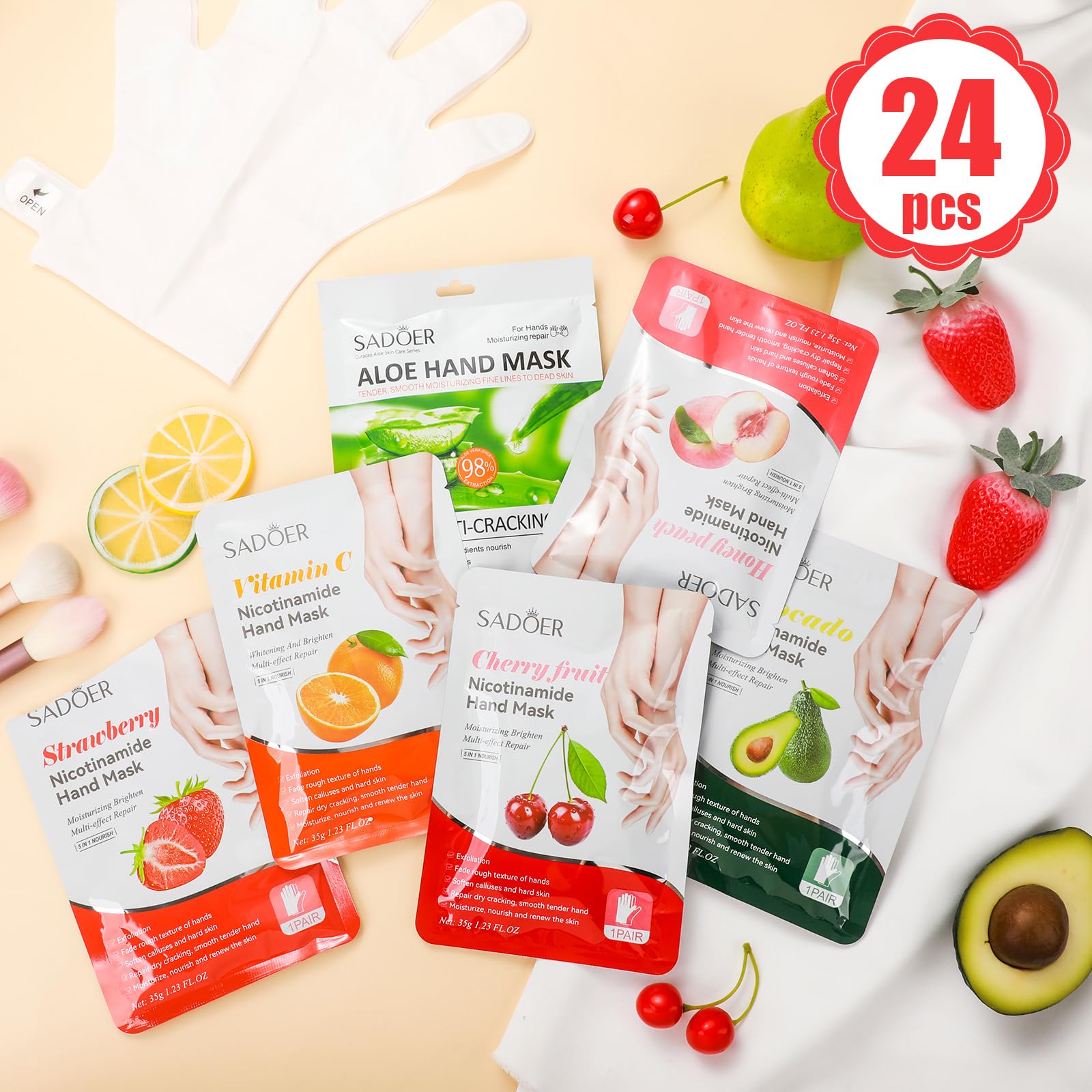 Swiffen 24 pairs hand treatment mask set for women