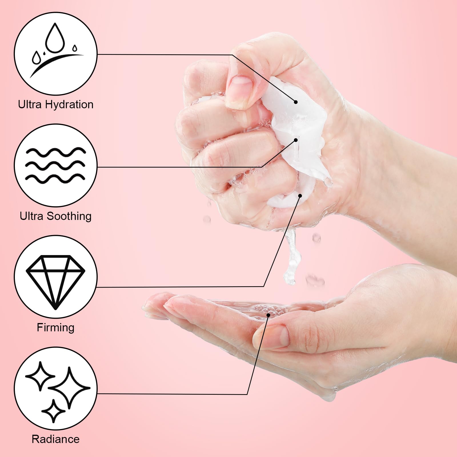 User applying fruit moisturizing hand gloves for spa treatment