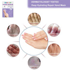 Comparison of dry skin versus hydrated skin after using hand mask