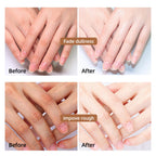 Hands wearing moisturizing goat milk glove treatment