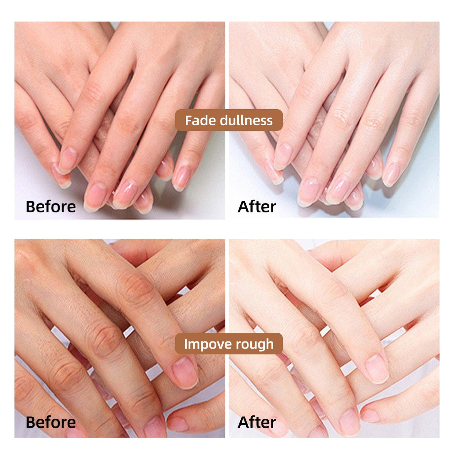 Hands wearing moisturizing goat milk glove treatment