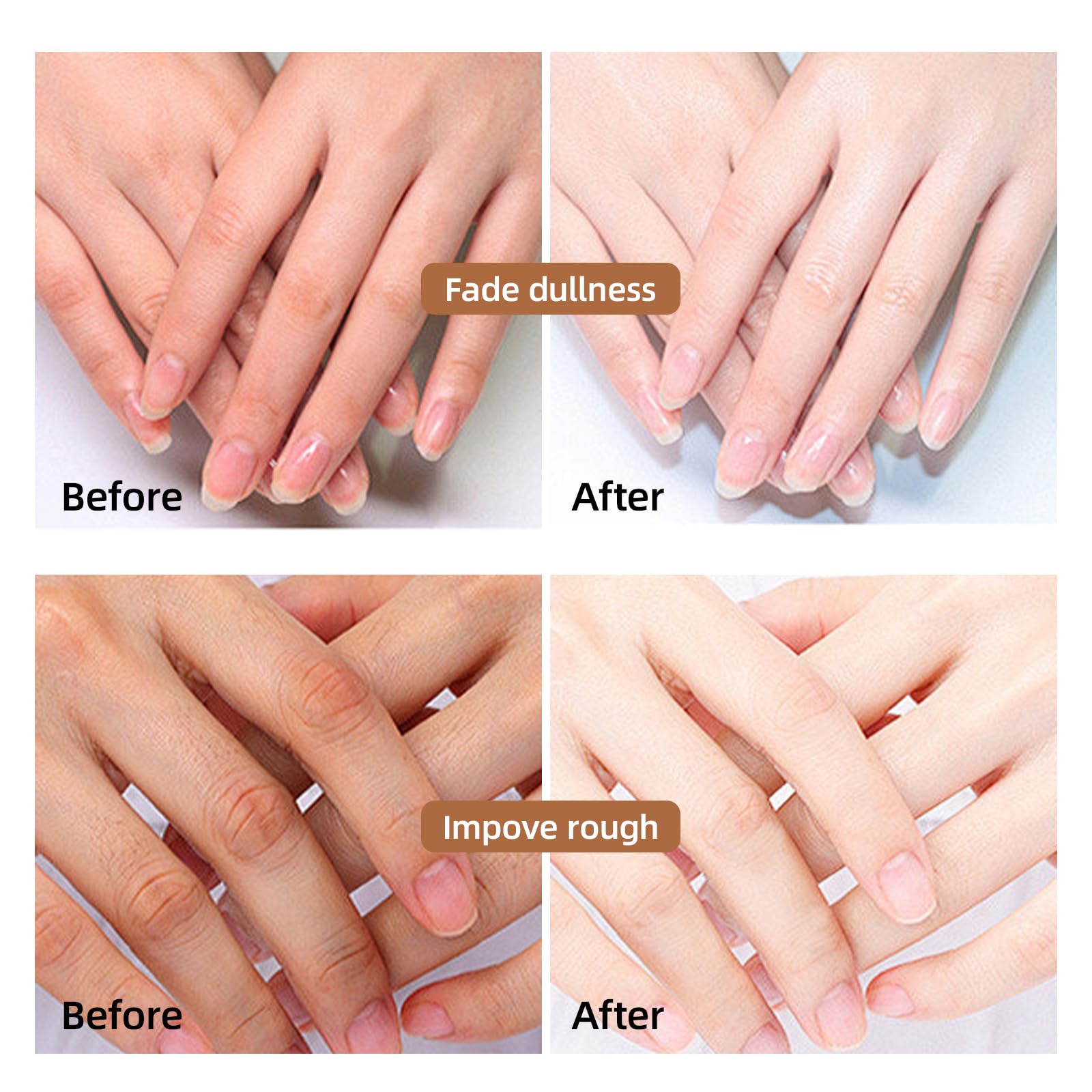 Hands wearing moisturizing goat milk glove treatment