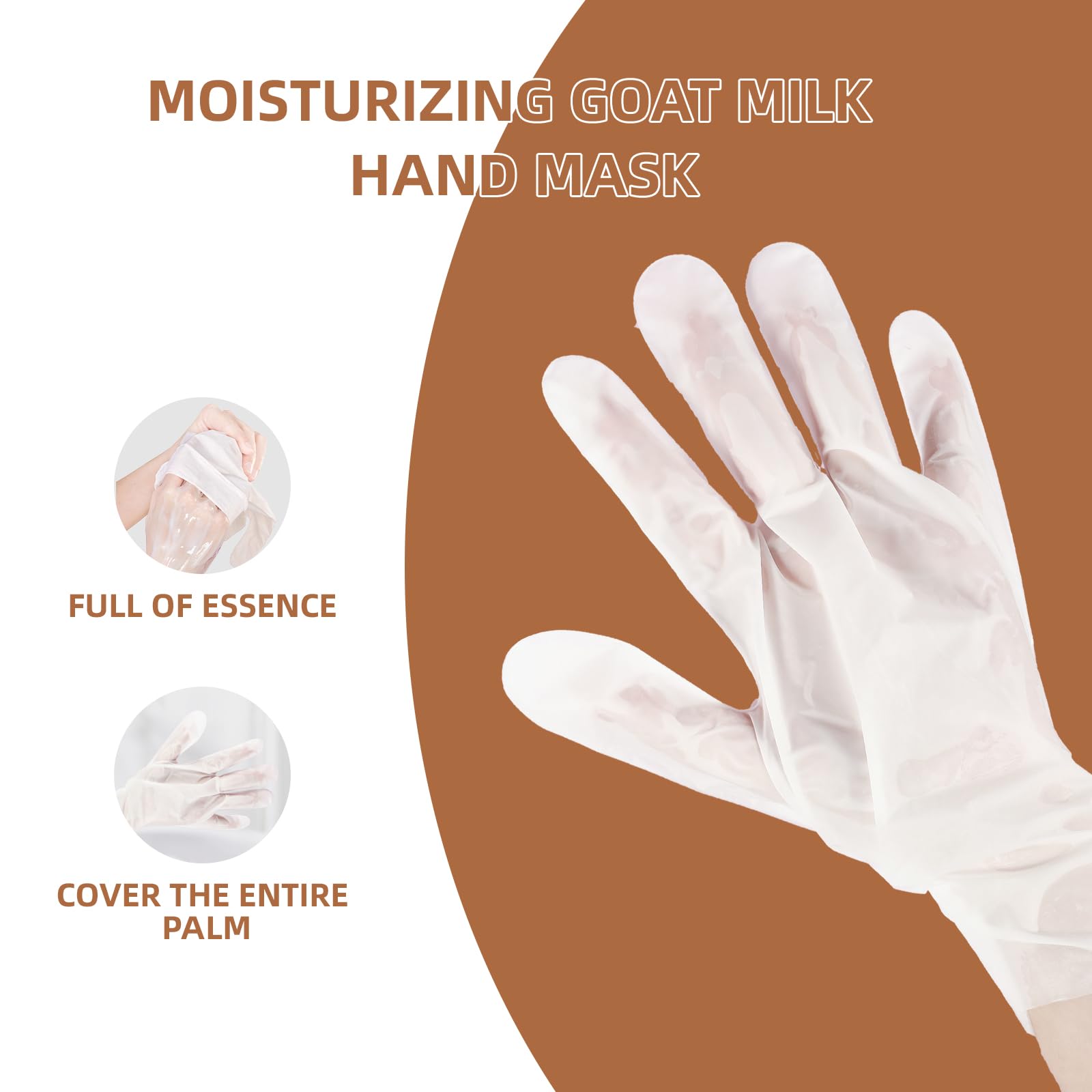 Detailed view of the goat milk hand mask sachet packaging
