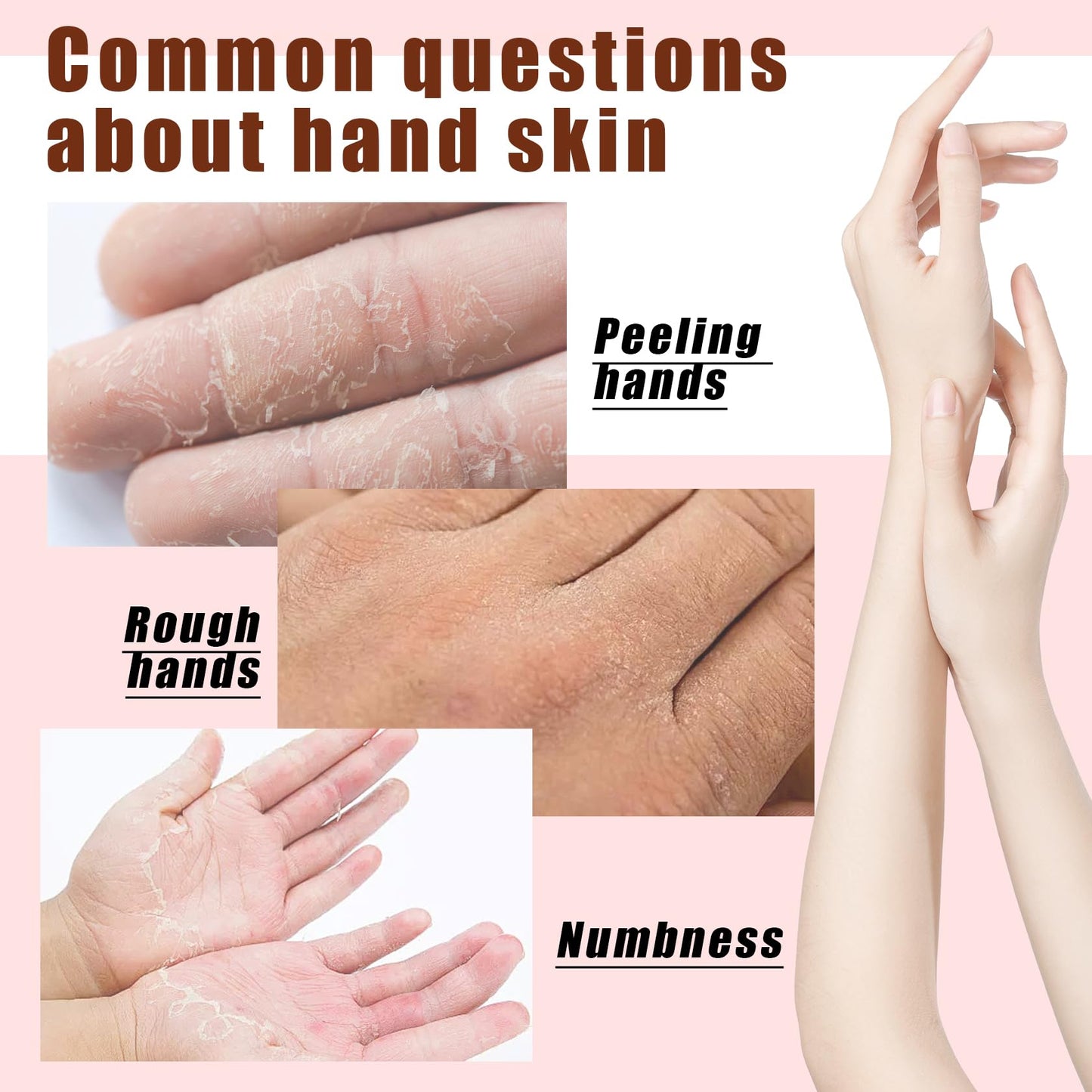 Person wearing spa moisturizing gloves for hand repair