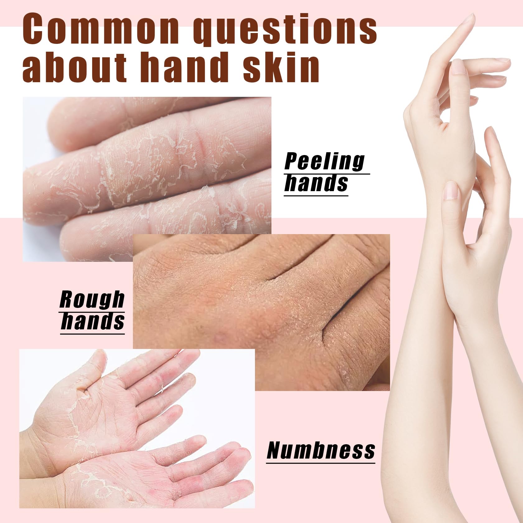 Person wearing spa moisturizing gloves for hand repair