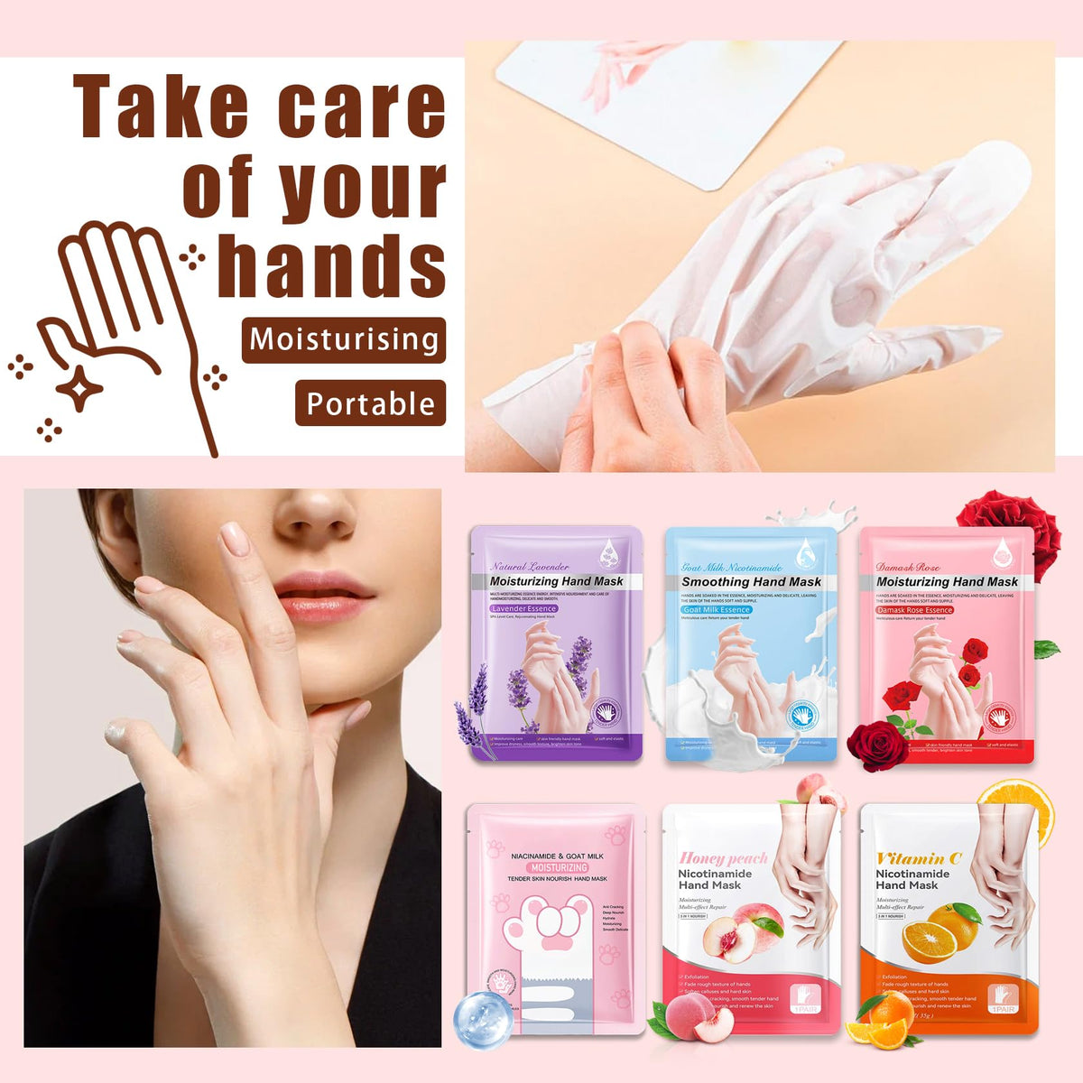 Soft and smooth hands after using Wenjlyj lavender hand mask.
