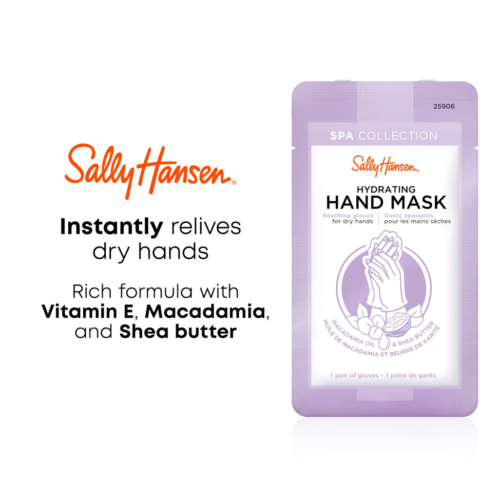 Sally Hansen Spa Collection Hydrating Hand Mask back label with ingredients and instructions