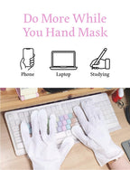 Moisturizing hand care gloves showing infused treatment essence