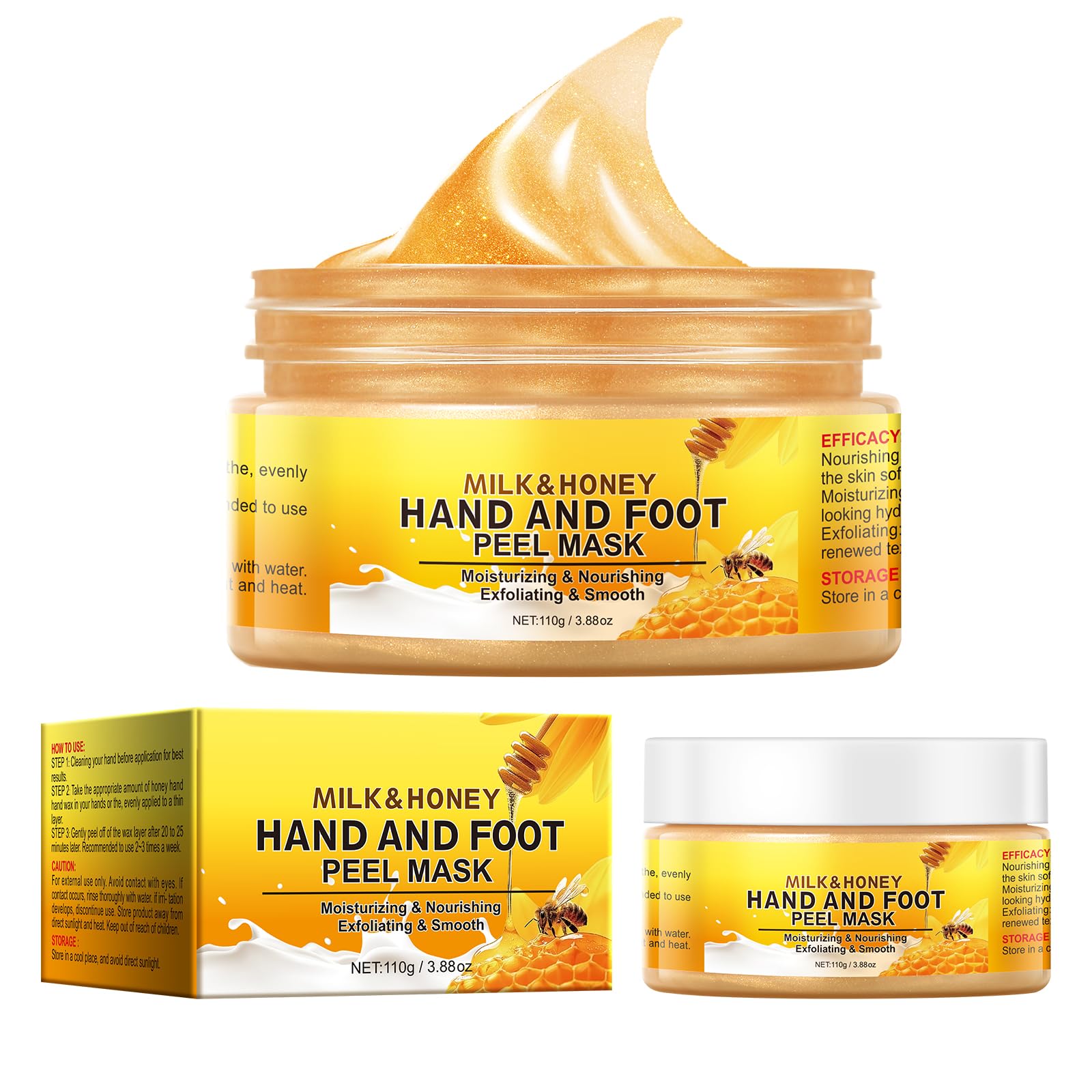Oupeicharm 110g milk and honey hand mask container