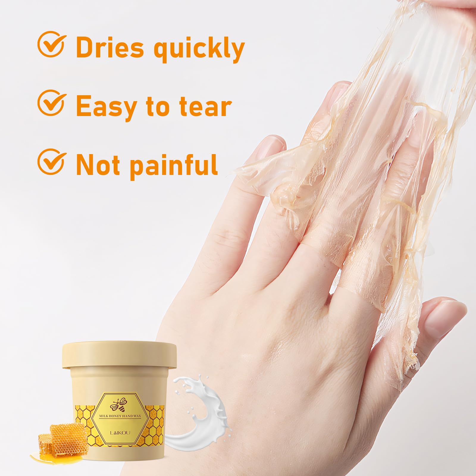 Texture demonstration of Yiowcoo milk honey wax