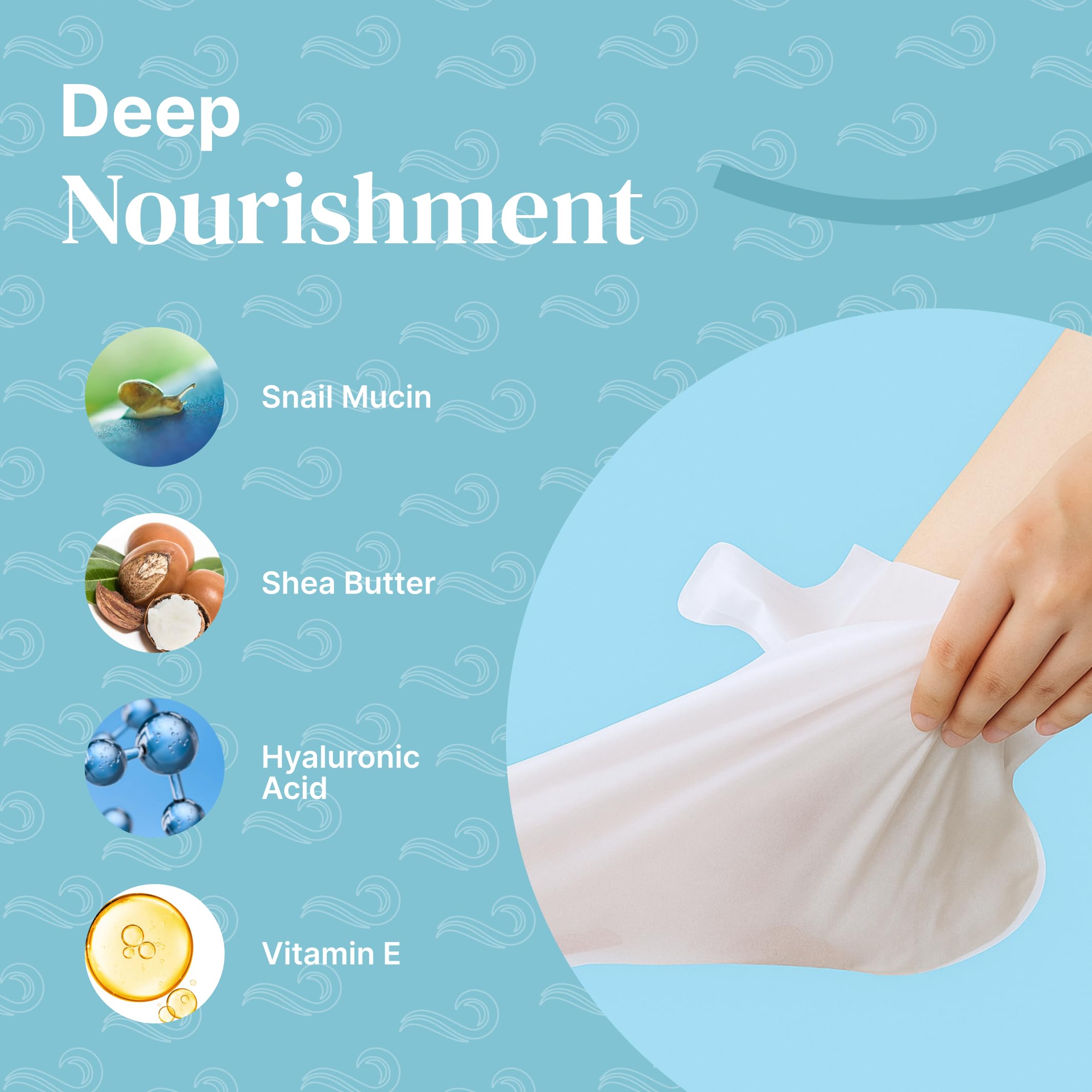 Bayside moisturizing hand mask ingredients label detail