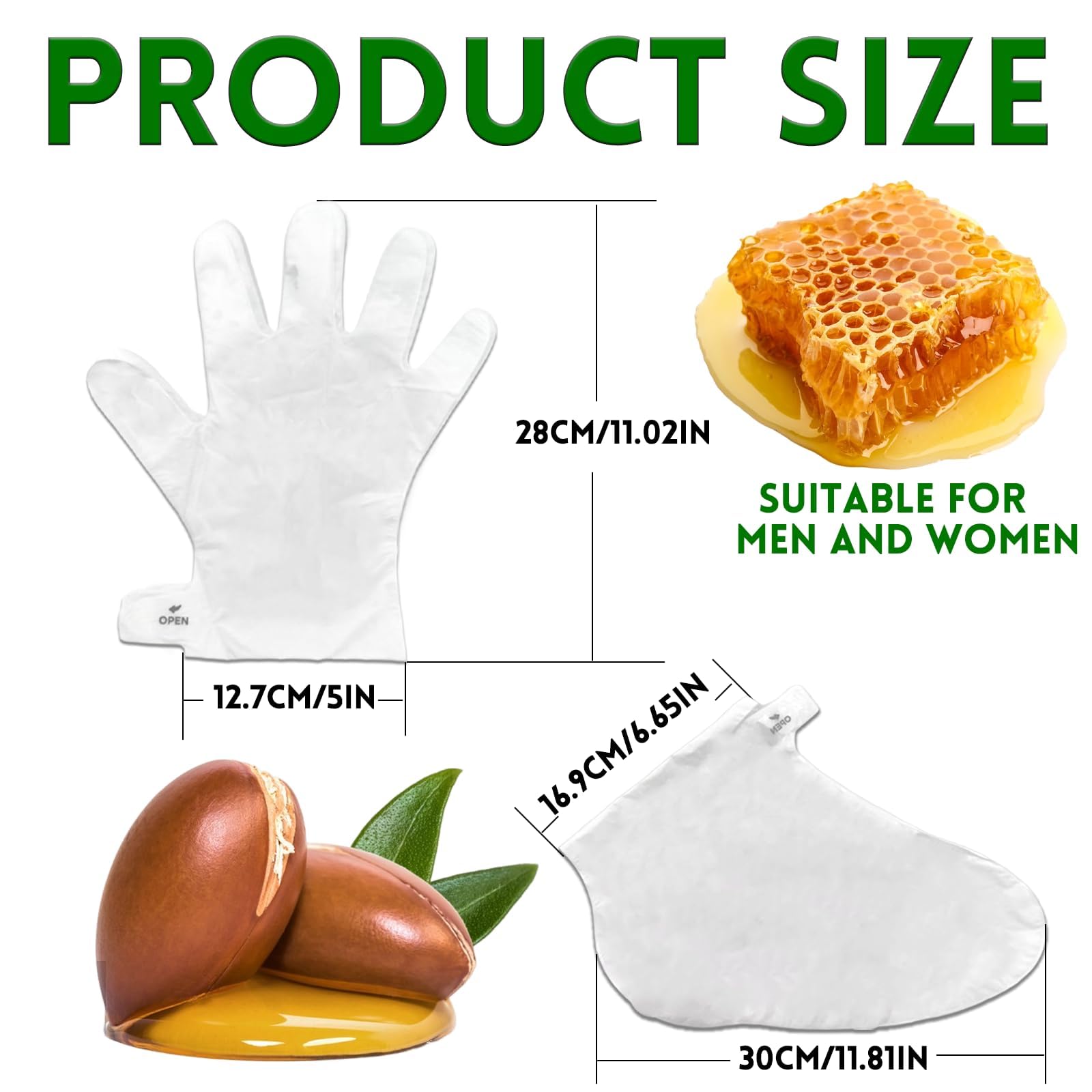 Detailed view of Elitzia honey almond hand mask packaging