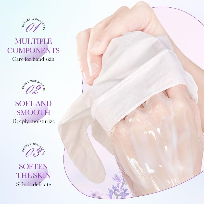 Person wearing Anpode Damask Rose hand mask gloves