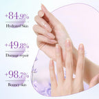 Damask Rose hand treatment packet opened to show spa glove format