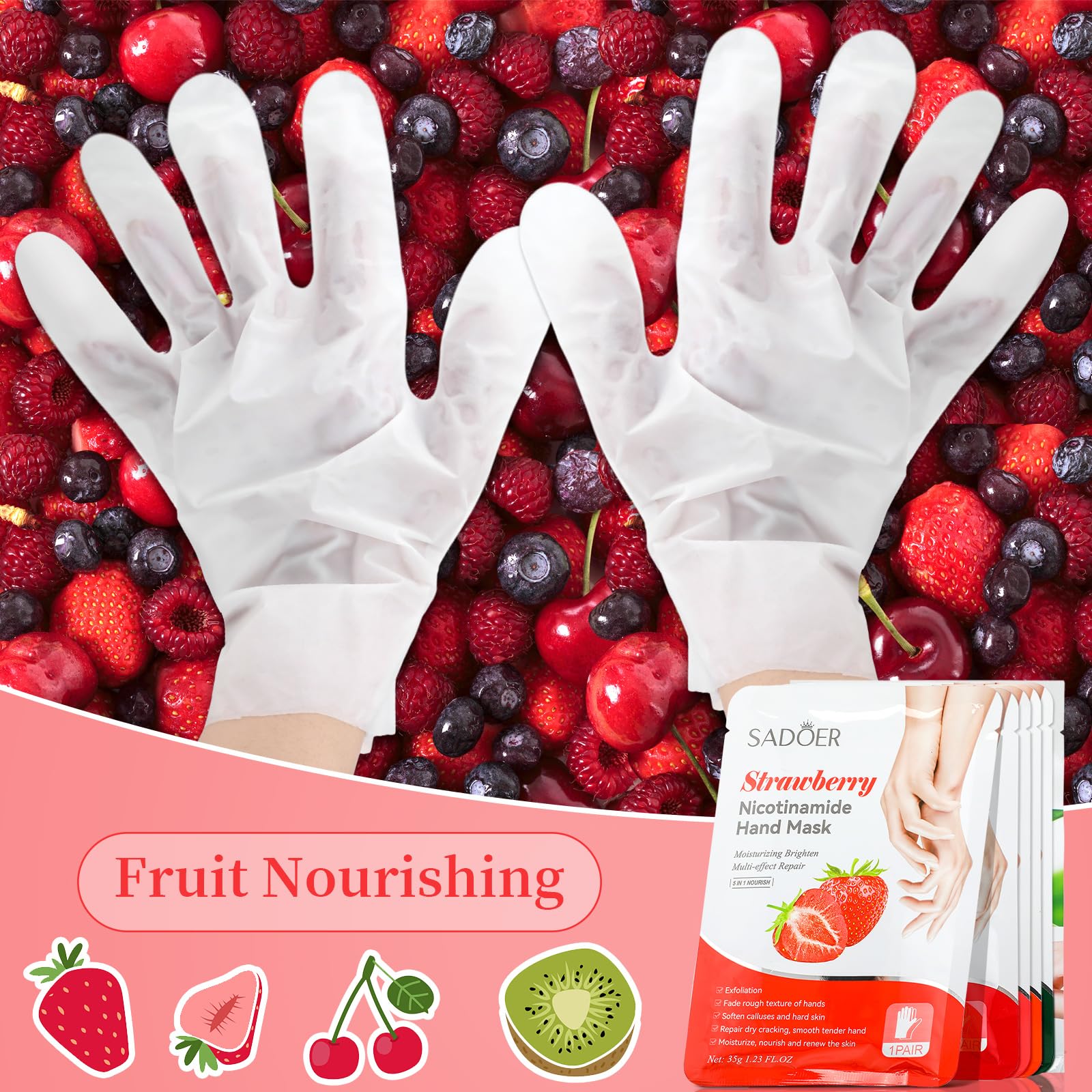 Nourishing fruit foot mask socks for cracked heels