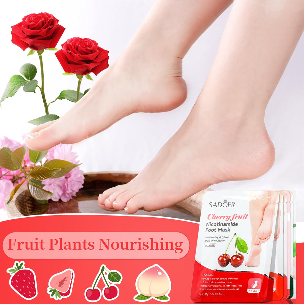 Applying Swiffen moisturizing hand mask to dry skin
